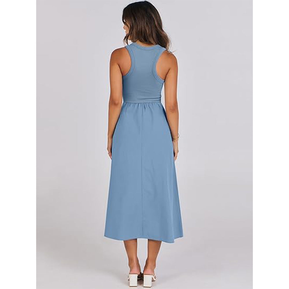 🌊Boho Beach Magic! Patchwork Knit Dress w/ Secret Pockets✨ Racerback Tank Dress💫 Flowy Midi Sundress | Summer Casual TikTok Viral 🌊Boho Beach Magic! Patchwork Knit Dress w/ Secret Pockets✨ Racerback Tank Dress💫 Flowy Midi Sundress | Summer Casual TikTok Viral